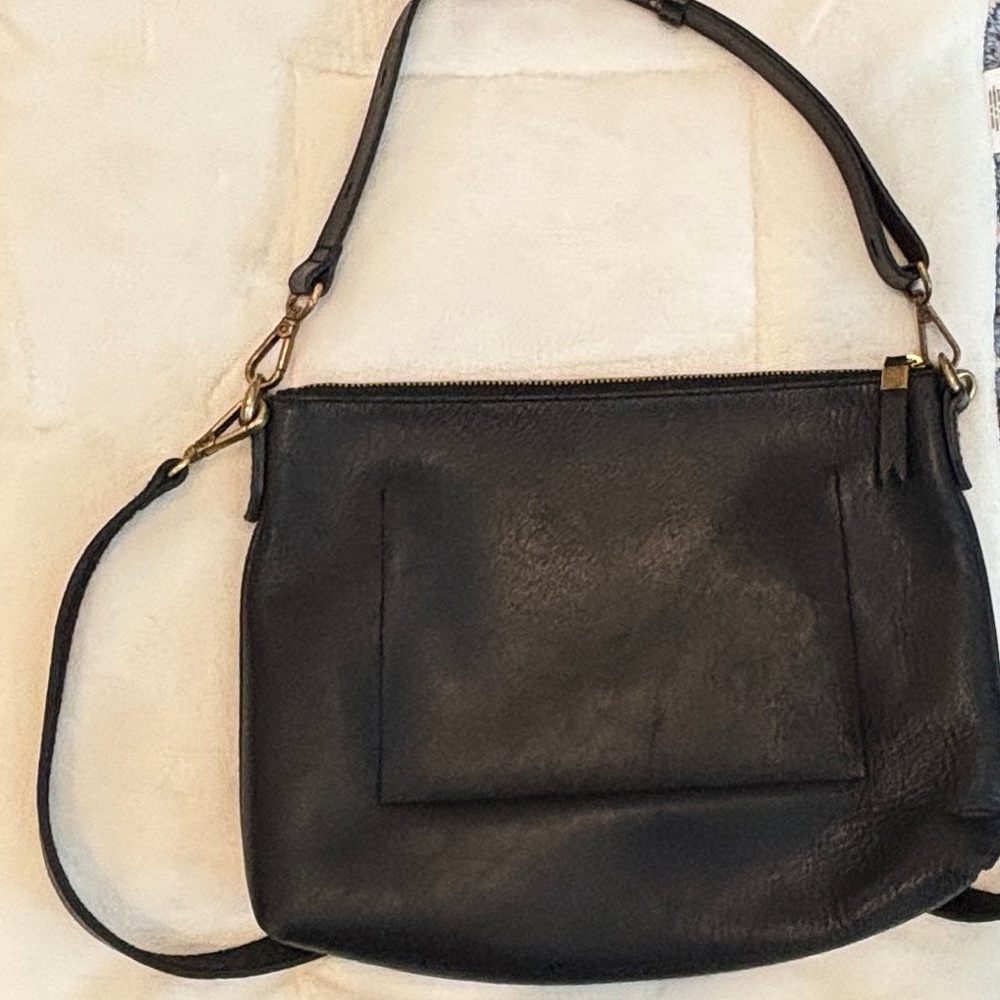 Madewell Black Leather Crossbody Bag with Gold Hardware - Picture 6 of 13